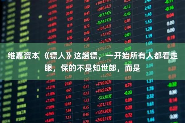 维嘉资本 《镖人》这趟镖，一开始所有人都看走眼，保的不是知世郎，而是