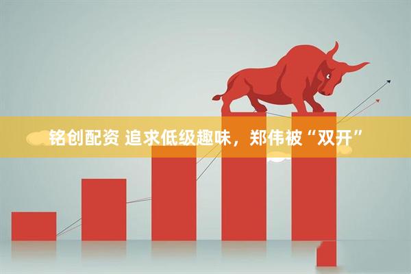 铭创配资 追求低级趣味，郑伟被“双开”